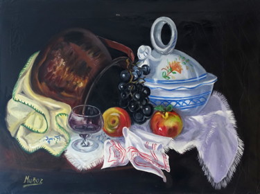 Pintura titulada "bodegon frutas.jpg" por Antonio Muñoz Rodríguez, Obra de arte original, Oleo