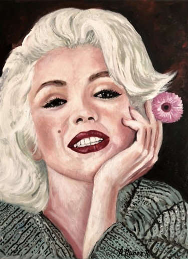 Painting titled "Marilyn" by Antonio Muñoz Rodríguez, Original Artwork, Oil