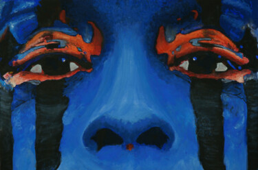 Pintura titulada "La mirada del guerr…" por Antonio Abril, Obra de arte original, Gouache