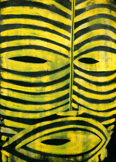 Pintura intitulada "Mascara 1" por Antonio Abril, Obras de arte originais, Têmpera