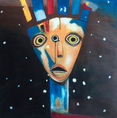Pintura titulada "Retrato estrellado" por Antonio Abril, Obra de arte original, Oleo