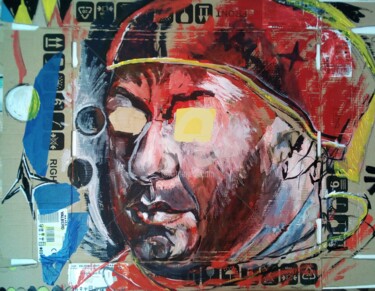 Painting titled "L HOMME FOUDROYE" by Almodovar Antonio, Original Artwork, Acrylic Mounted on Wood Stretcher frame
