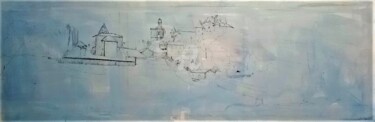 Σχέδιο με τίτλο "BIRON CASTEL" από Almodovar Antonio, Αυθεντικά έργα τέχνης, Μελάνι Τοποθετήθηκε στο Ξύλινο φορείο σκελετό