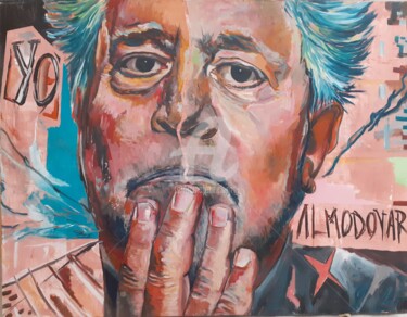 Картина под названием "YO ALMODOVAR" - Almodovar Antonio, Подлинное произведение искусства, Масло Установлен на Деревянная р…