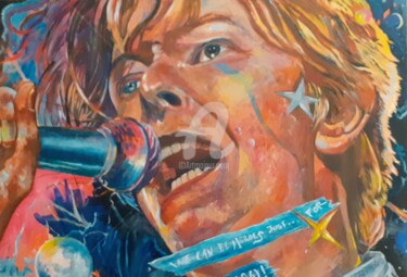 Pintura titulada "DAVID BOWIE, WE CAN…" por Almodovar Antonio, Obra de arte original, Oleo Montado en Bastidor de camilla de…
