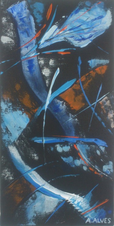 Peinture intitulée "Electric Bleu" par Antonio Alves, Œuvre d'art originale, Acrylique