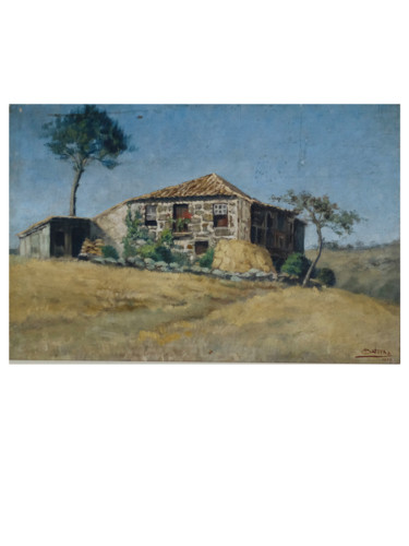 Картина под названием "O Monte" - António Batalha, Подлинное произведение искусства, Масло