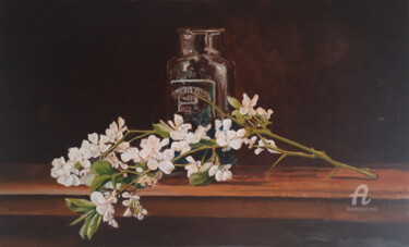 Painting titled "fiori bianchi per te" by Antonio Cantiello, Original Artwork, Oil
