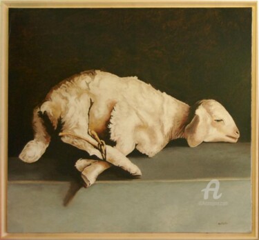 Pittura intitolato "agnello di Dio" da Antonio Cantiello, Opera d'arte originale