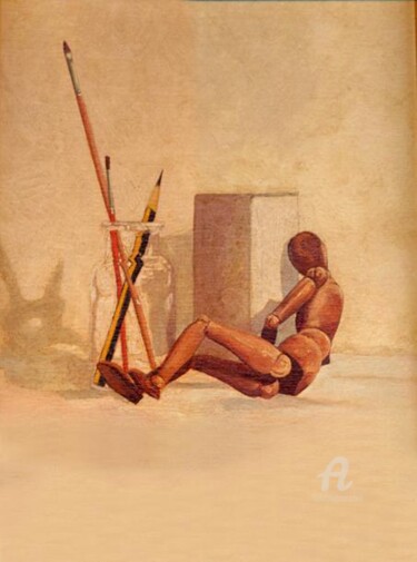 Painting titled "riposo" by Antonio Cantiello, Original Artwork