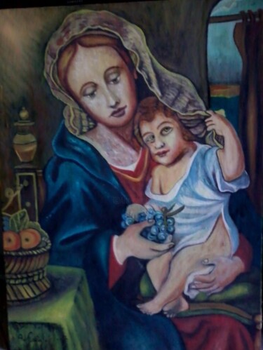 Pittura intitolato "madonna" da Antonio Cariola, Opera d'arte originale, Olio