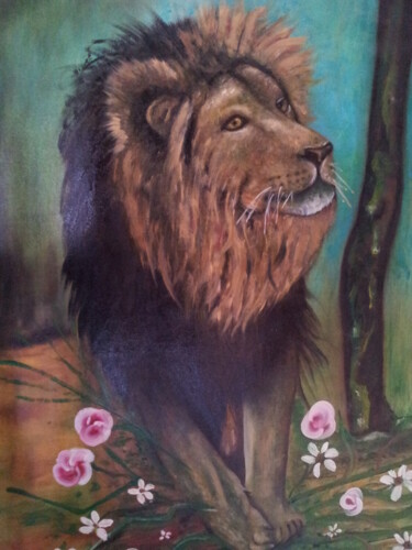 Pittura intitolato "il-grande-leone.jpg" da Antonio Cariola, Opera d'arte originale