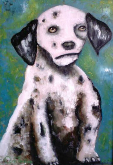 Pittura intitolato "cane-in-posa.jpg" da Antonio Cariola, Opera d'arte originale
