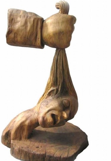 Sculpture titled "violenza.jpg" by Antonio D'Abramo, Original Artwork, Wood