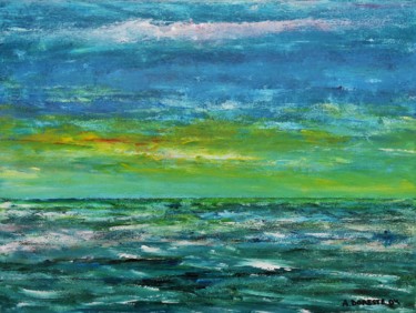 Painting titled "Atardecer" by Antonio Doreste, Original Artwork, Acrylic