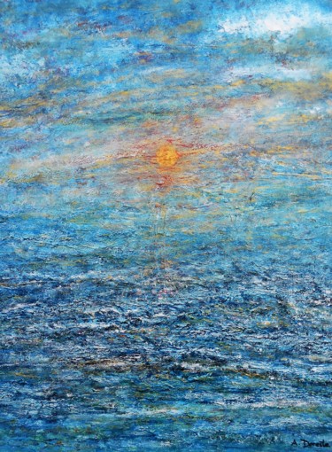 Painting titled "Atardecer, fusión m…" by Antonio Doreste, Original Artwork, Acrylic