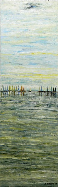 Schilderij getiteld "Regata" door Antonio Doreste, Origineel Kunstwerk, Acryl