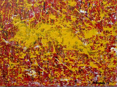 Painting titled "Amarillo sobre rojo" by Antonio Doreste, Original Artwork, Other