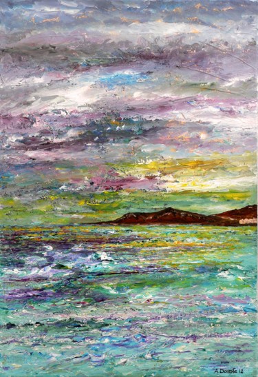 Peinture intitulée "Atardecer en Las Ca…" par Antonio Doreste, Œuvre d'art originale, Acrylique