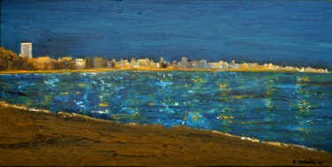 Pintura titulada "Nocturno playa de L…" por Antonio Doreste, Obra de arte original, Acrílico