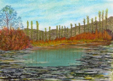 Painting titled "Deshielo en Vetheuil" by Antonio Doreste, Original Artwork, Pastel