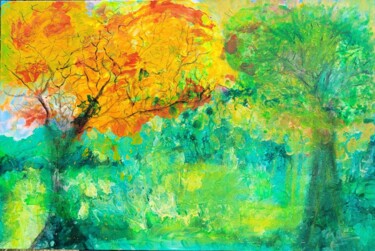 Painting titled "Outono" by Antonio Garcia, Original Artwork, Oil