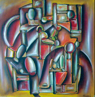 Pintura titulada "Máquina do tempo" por Antonio Guimaraes, Obra de arte original, Oleo
