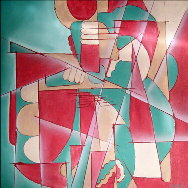 Peinture intitulée "combate" par Antonio Guimaraes, Œuvre d'art originale, Acrylique