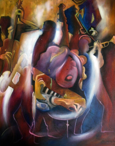 Pintura titulada "noites de musica" por Antonio Guimaraes, Obra de arte original, Oleo