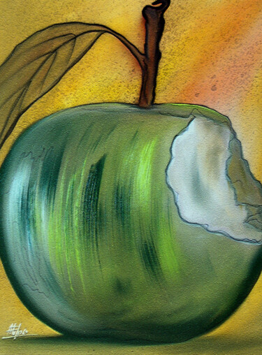 Картина под названием "maçã verde" - Antonio Guimaraes, Подлинное произведение искусства, Акрил