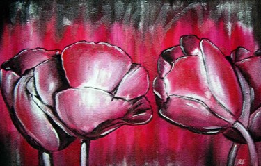 "flores no vermelho" başlıklı Tablo Antonio Guimaraes tarafından, Orijinal sanat, Petrol