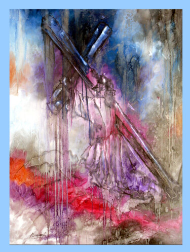 Digitale Kunst mit dem Titel "Paixão de Cristo 1" von Antonio Guimaraes, Original-Kunstwerk, Öl