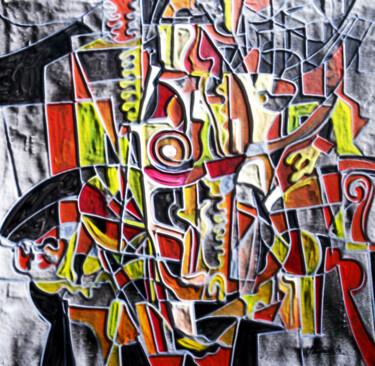Pintura intitulada "Cerâmica-parede 01" por Antonio Guimaraes, Obras de arte originais, Acrílico