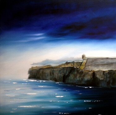 Painting titled "Fortaleza de Penich…" by Antonio Guimaraes, Original Artwork, Oil