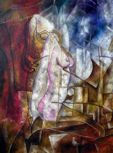 Pintura intitulada "a mulher" por Antonio Guimaraes, Obras de arte originais, Óleo