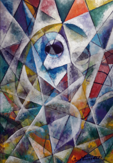 Картина под названием "Geometrias" - Antonio Guimaraes, Подлинное произведение искусства, Акрил