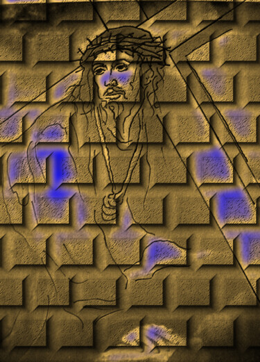 Digital Arts titled "Mosaico de Cristo" by Antonio Guimaraes, Original Artwork, 2D Digital Work