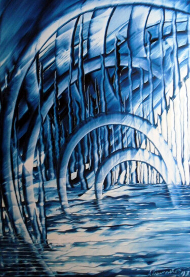 Pintura intitulada "Reflexos na água" por Antonio Guimaraes, Obras de arte originais, Óleo