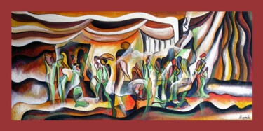 Pintura intitulada "Festa da vida no pa…" por Antonio Guimaraes, Obras de arte originais, Acrílico