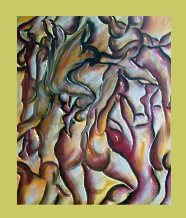 Peinture intitulée "corpos em movimento" par Antonio Guimaraes, Œuvre d'art originale, Acrylique