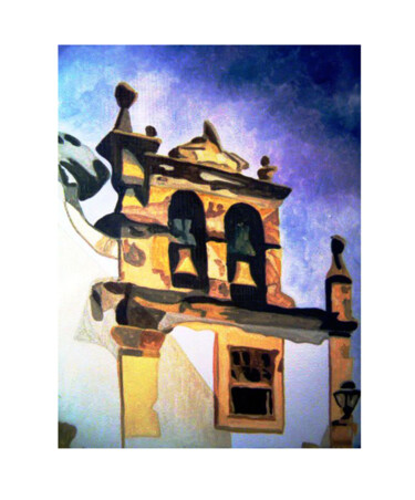 Pintura intitulada "Torre da Igreja-Ale…" por Antonio Guimaraes, Obras de arte originais, Óleo