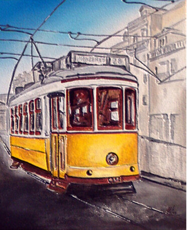 Картина под названием "Tradição de Lisboa-…" - Antonio Guimaraes, Подлинное произведение искусства, Акрил