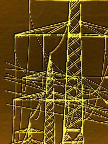 Arte digital titulada "rede energética" por Antonio Guimaraes, Obra de arte original, Acrílico