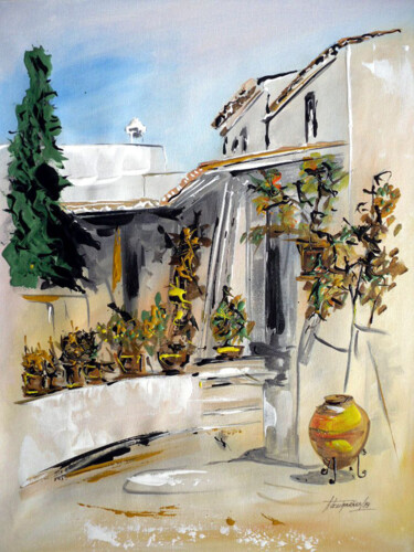 Painting titled "casa típica portugu…" by Antonio Guimaraes, Original Artwork, Acrylic