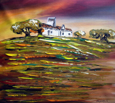 Painting titled "Casa típica do Alen…" by Antonio Guimaraes, Original Artwork, Acrylic