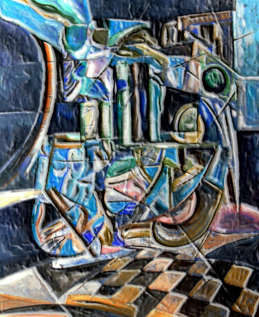 Painting titled "mosaico da forma" by Antonio Guimaraes, Original Artwork, Embossing