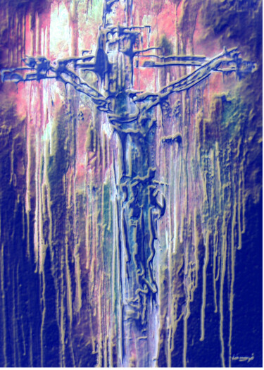 Painting titled "Paixão de Cristo -…" by Antonio Guimaraes, Original Artwork, Oil