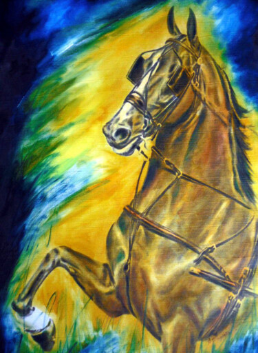 Pintura intitulada "cavalo lusitano" por Antonio Guimaraes, Obras de arte originais, Óleo