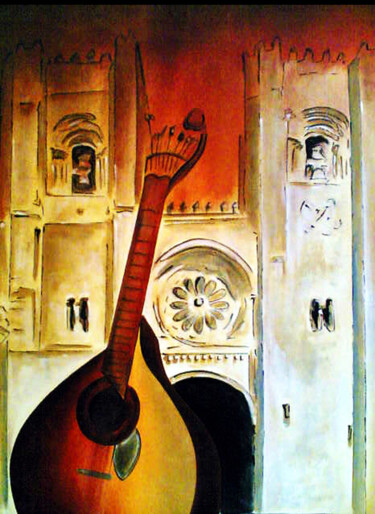 Ζωγραφική με τίτλο "O Fado Lisboa-Portu…" από Antonio Guimaraes, Αυθεντικά έργα τέχνης, Λάδι