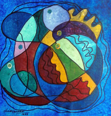 Painting titled "complexidades da me…" by Antonio Guimaraes, Original Artwork, Acrylic